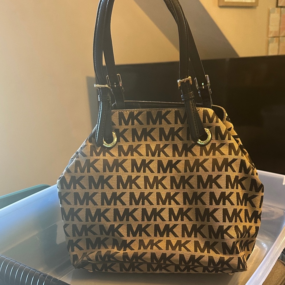 Michael Kors Tan and Black Satchel